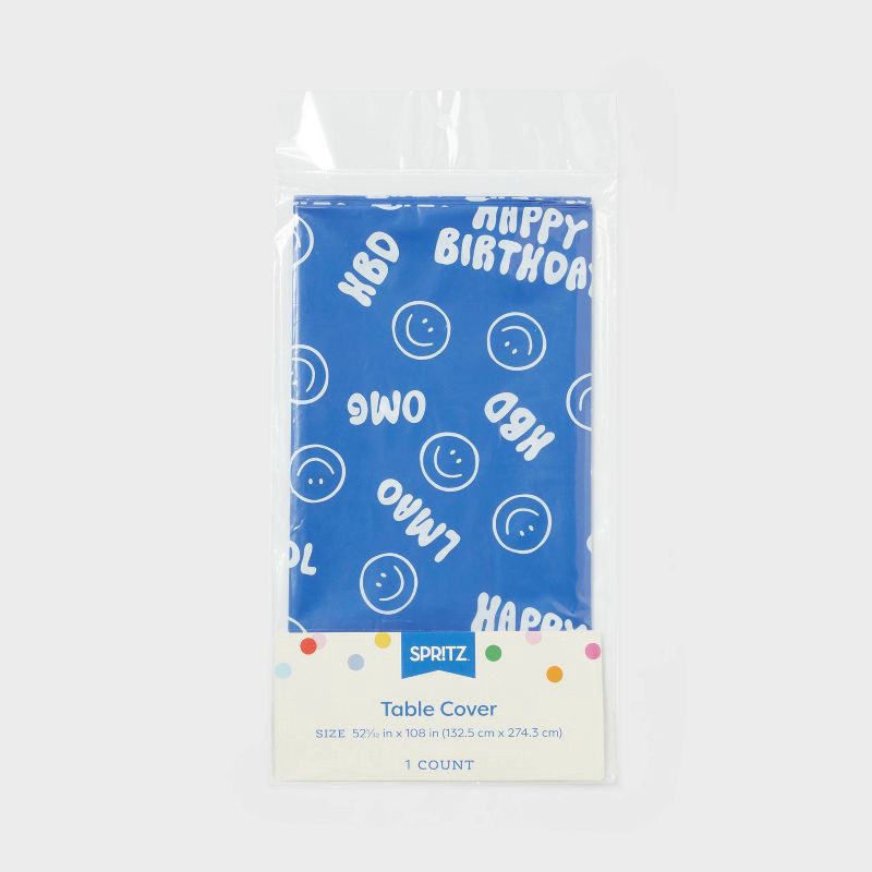 slide 3 of 3, Retro Happy Birthday Table Cover - Spritz™, 1 ct