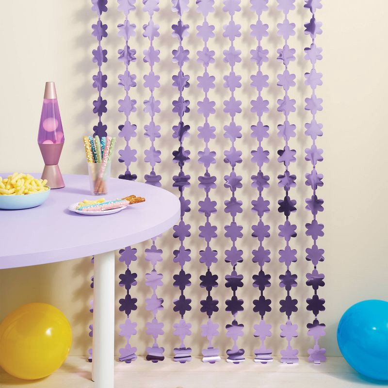 slide 2 of 4, Purple Flower Backdrop - Spritz™, 1 ct
