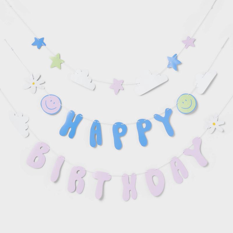 slide 1 of 4, Groovy Retro Happy Birthday Banner - Spritz™, 1 ct
