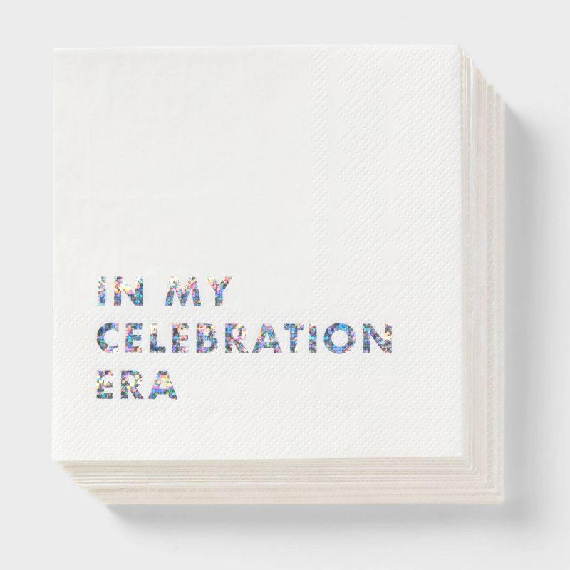 slide 1 of 3, "In My Celebration Era" Beverage Napkin 30ct - Spritz™, 30 ct