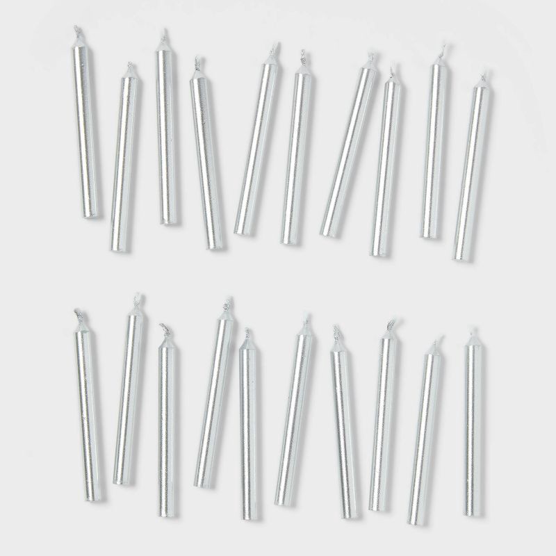 slide 1 of 3, 20ct Silver Birthday Candle - Spritz™, 20 ct