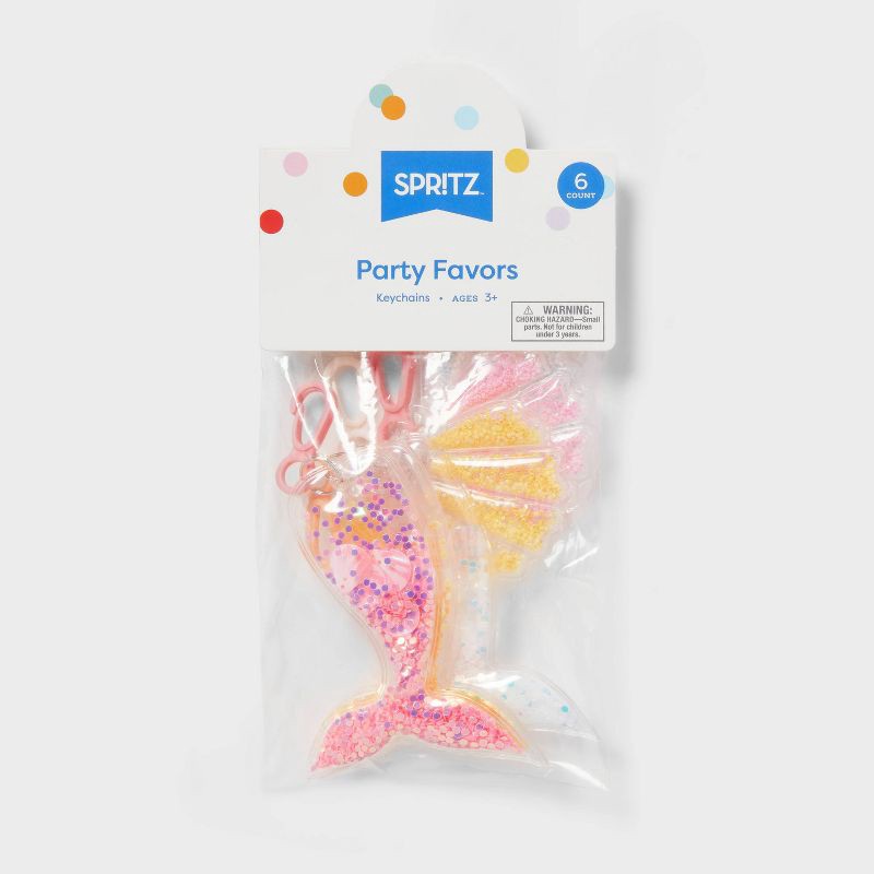 slide 3 of 3, 6ct Mermaid Keychains Party Favor - Spritz™, 6 ct