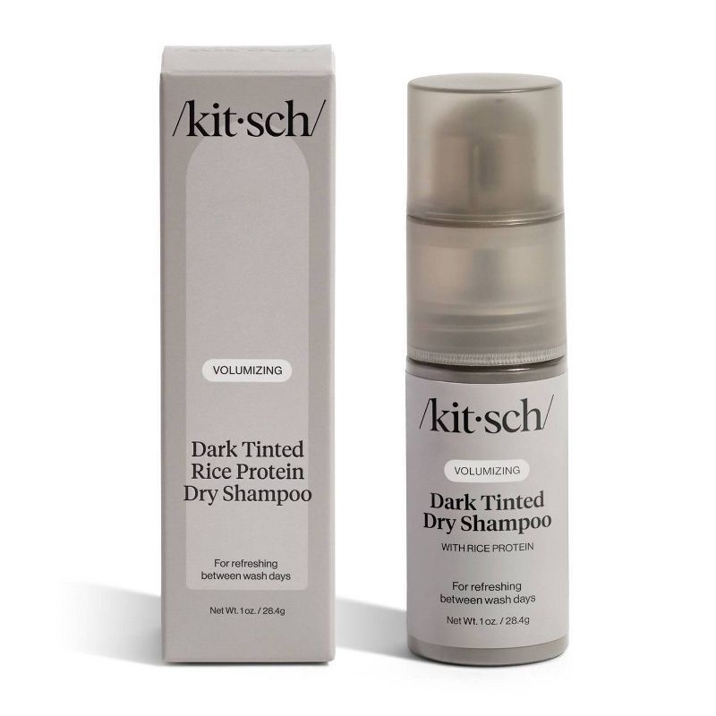slide 1 of 6, Kitsch Volumizing Rice Protein Dry Shampoo - Dark Tinted Powder - 0.28oz, 0.28 oz