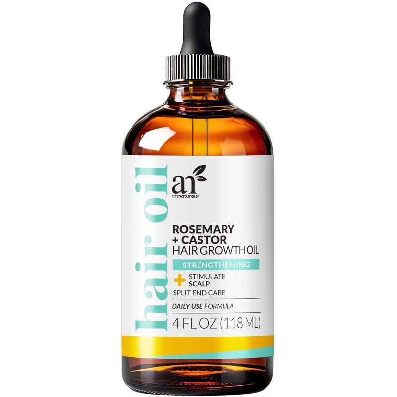 slide 2 of 6, artnaturals Rosemary + Castor Hair Growth Oil with Scalp Brush - 4 fl oz, 4 fl oz