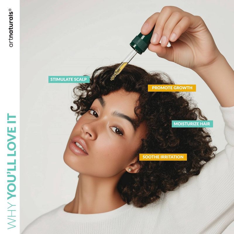 slide 5 of 6, artnaturals Rosemary + Castor Hair Growth Oil with Scalp Brush - 4 fl oz, 4 fl oz