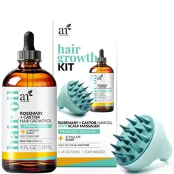 artnaturals Rosemary + Castor Hair Growth Oil with Scalp Brush - 4 fl oz