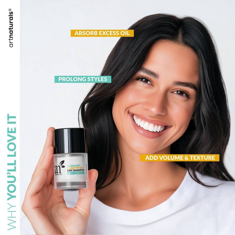 slide 5 of 6, artnaturals Rosemary+Castor Dry Shampoo Powder - 0.5oz, 0.5 oz