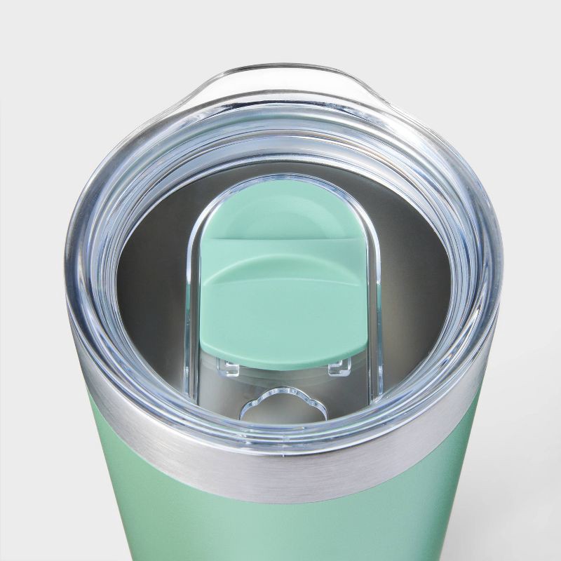 slide 3 of 3, 20oz Stainless Steel Tumbler with Straw Green - Embark™: BPA-Free, Portable Drinkware, 20 oz