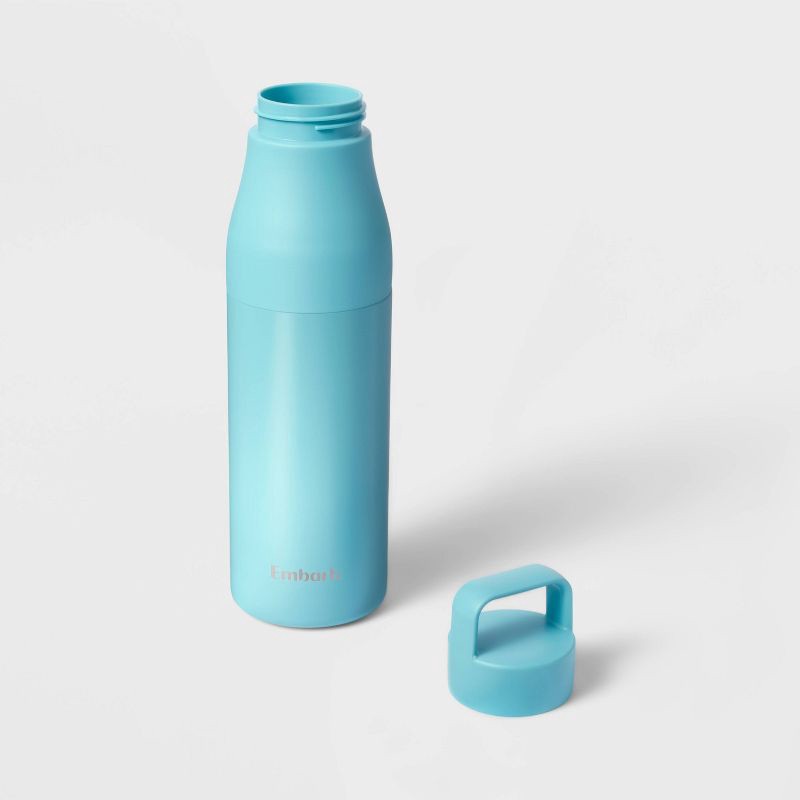 slide 2 of 3, 24oz Water Bottle - Blue - Embark™: Stainless Steel, Portable Drinkware, 24 oz