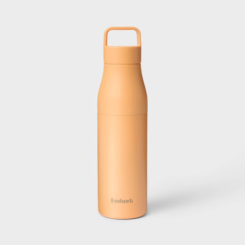 slide 1 of 3, 24oz Water Bottle - Orange - Embark™: Stainless Steel, Portable Drinkware, 24 oz