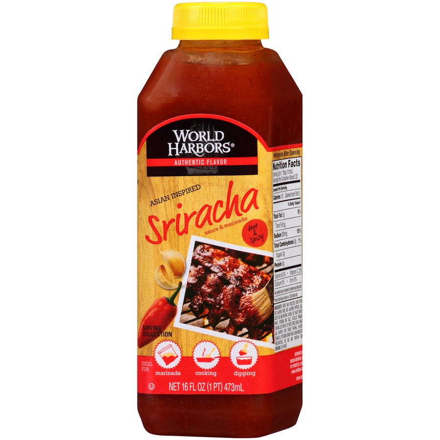 slide 2 of 8, World Harbors Sriracha Marinade, 16 oz