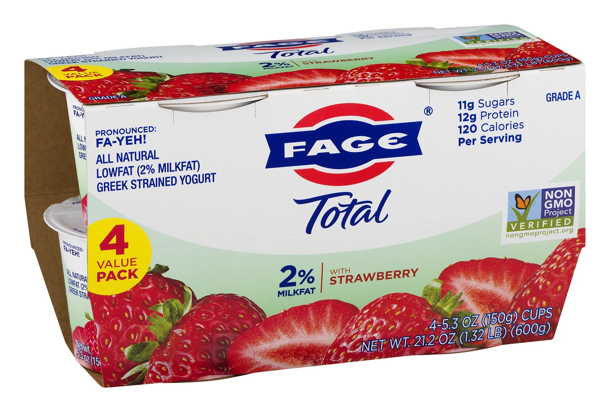 slide 2 of 11, Fage Total 2% Greek Yogurt - Strawberry, 4 ct; 5.3 oz