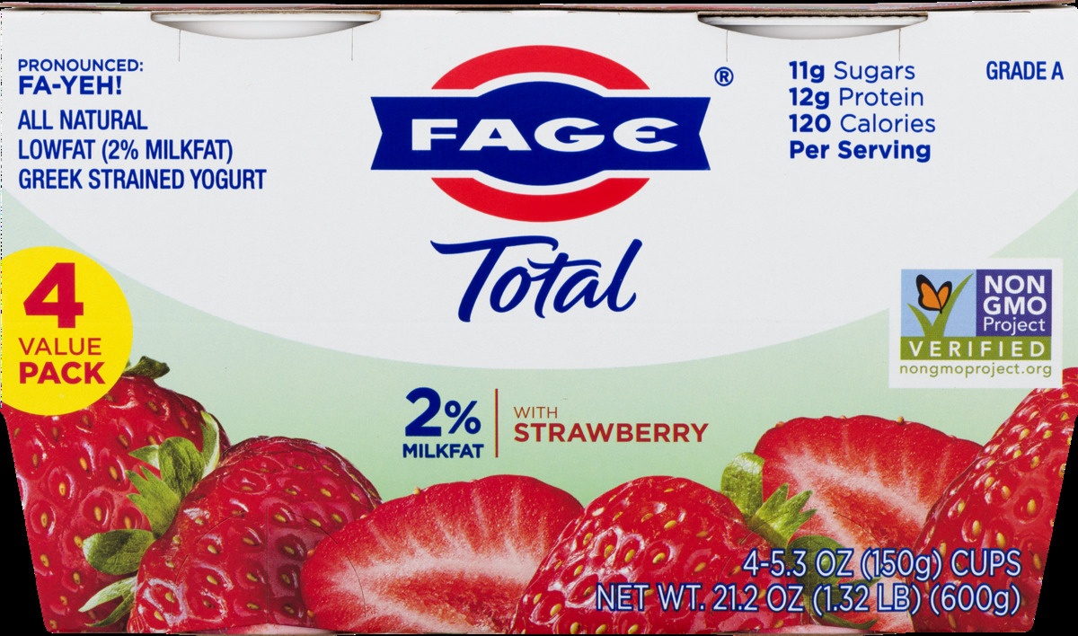 slide 10 of 11, Fage Total 2% Greek Yogurt - Strawberry, 4 ct; 5.3 oz