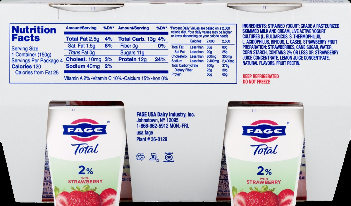 slide 11 of 11, Fage Total 2% Greek Yogurt - Strawberry, 4 ct; 5.3 oz