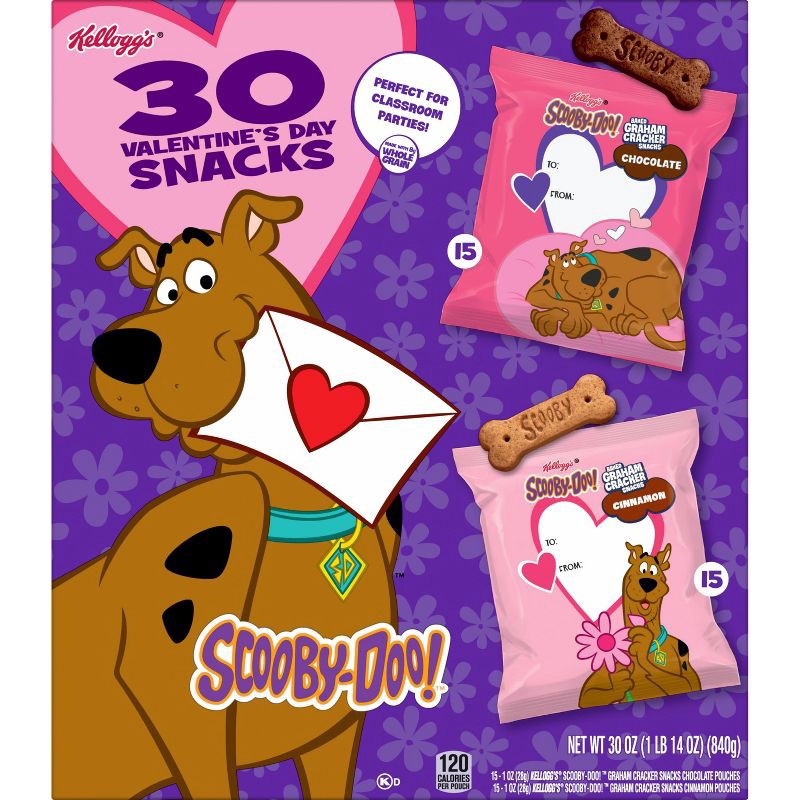 slide 3 of 6, Scooby-Doo Kellogg's Valentine's Scooby Graham's Cookies - 30oz/30ct, 30 oz, 30 ct