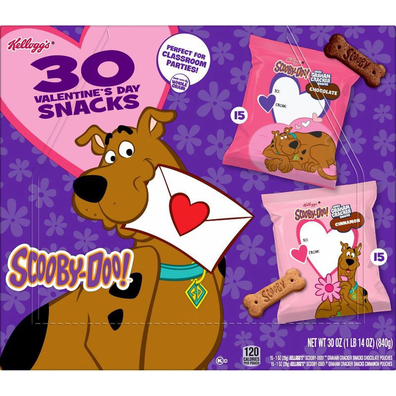 slide 5 of 6, Scooby-Doo Kellogg's Valentine's Scooby Graham's Cookies - 30oz/30ct, 30 oz, 30 ct