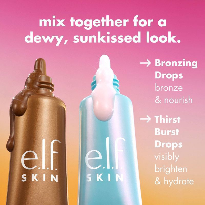 slide 5 of 12, e.l.f. SKIN The Hottest Drops Duo - Bronzing Drops & Holy Hydration! Thirst Burst Drops Mini Duo - 2ct/0.33 fl oz, 2 ct, 0.33 fl oz