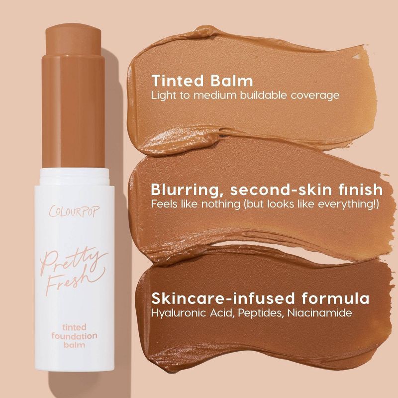 slide 6 of 10, ColourPop Pretty Fresh Tinted Foundation Balm - Dark 18 - 0.29oz, 18 x 0.29 oz