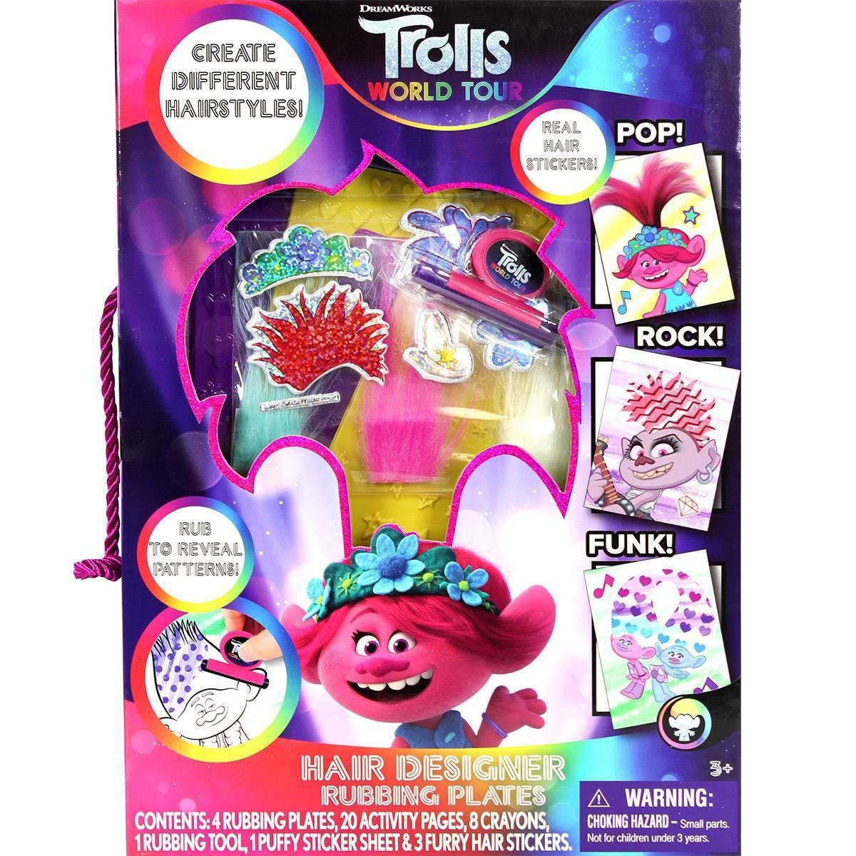 slide 1 of 1, Trolls World Tour Hair Designer Rubbing Plates Activity Kit, 1 ct