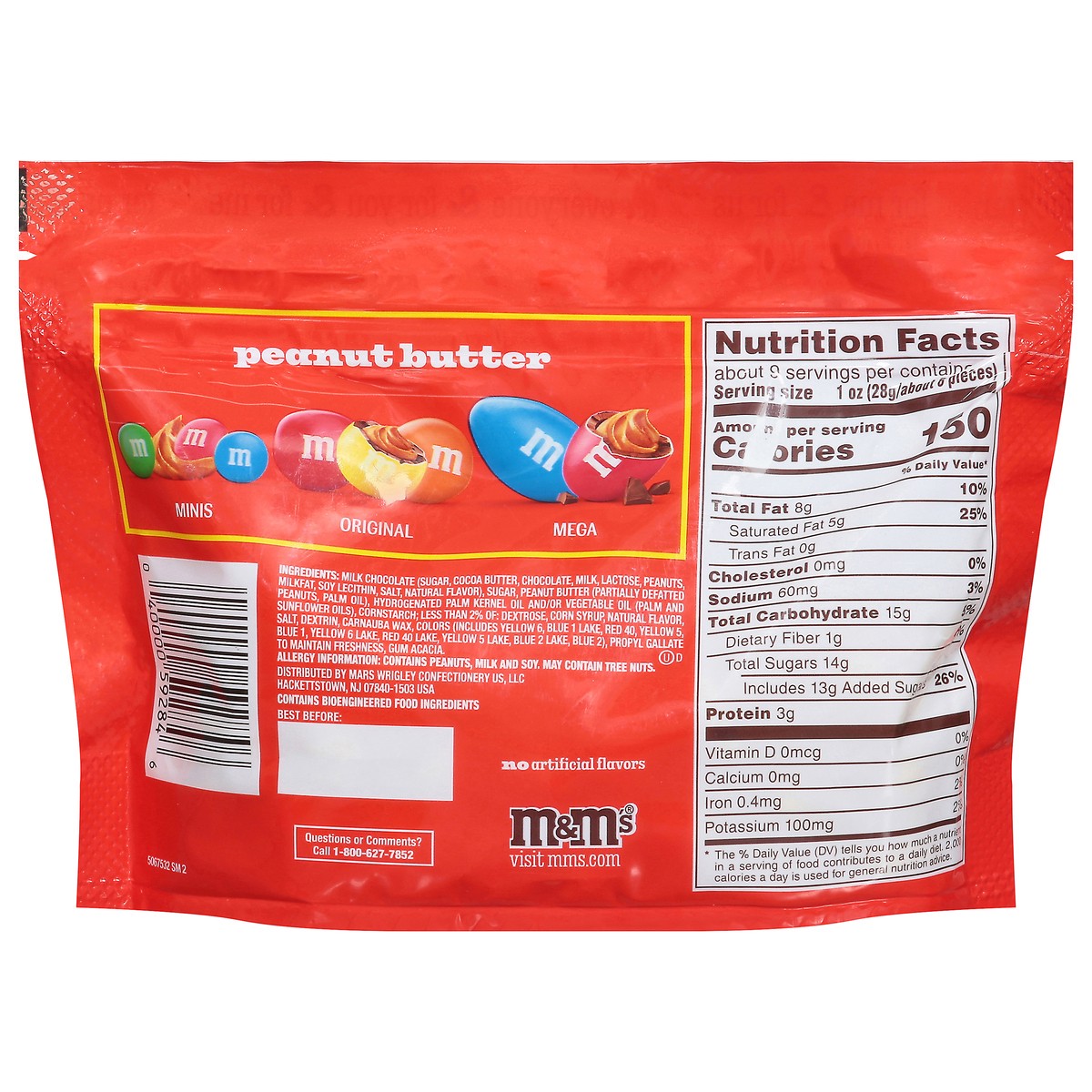 slide 2 of 15, M&M'S Mega Peanut Butter Chocolate Candy, Sharing Size, 8.6 Oz Resealable Bag, 8.6 oz