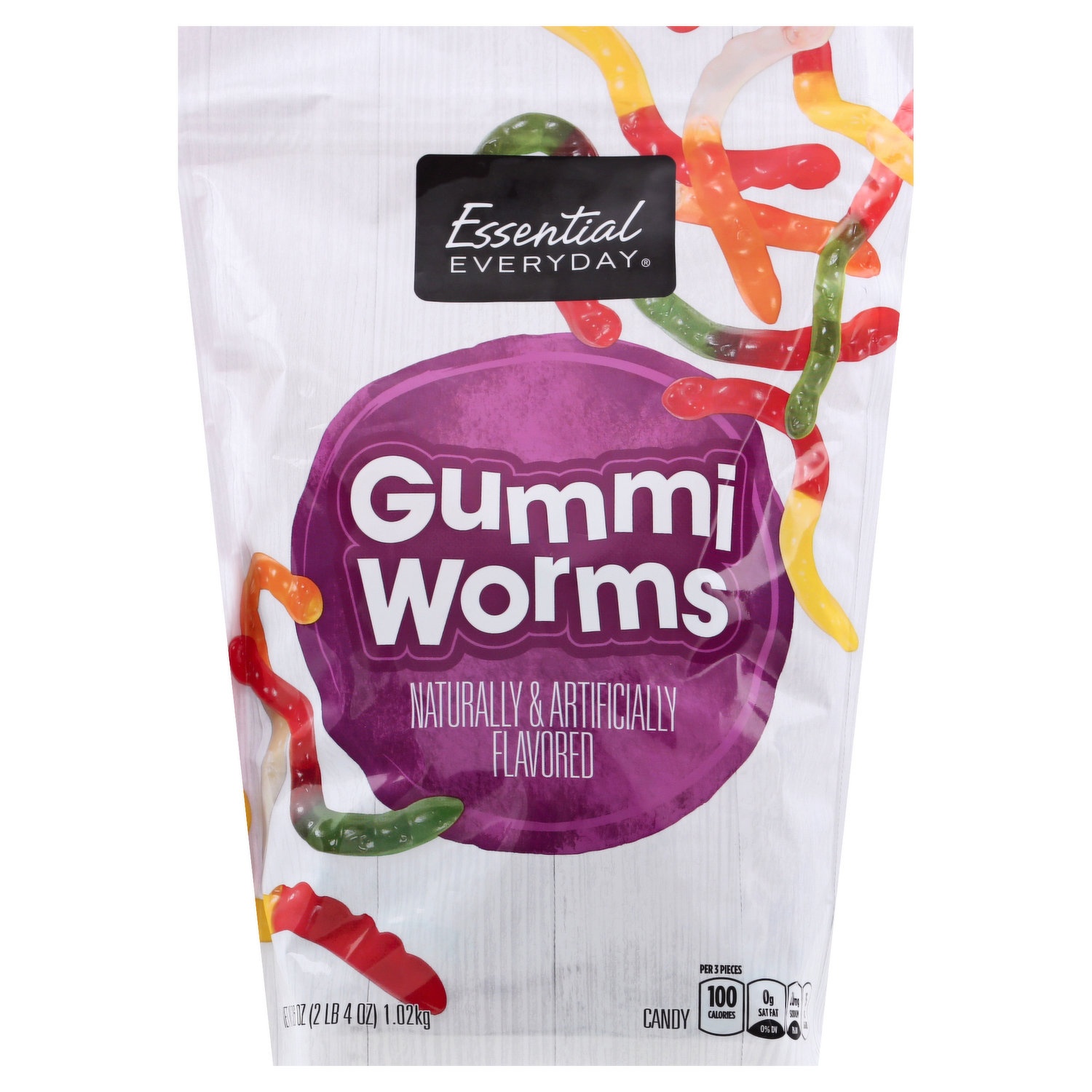 Essential Everyday Gummi Worms Gusset Bag 36 Oz 