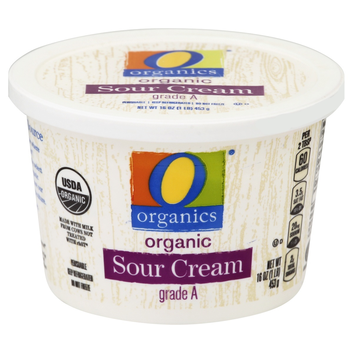 slide 1 of 3, O Organics Organic Sour Cream, 16 oz