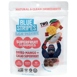 Blue Stripes Dried Mango + Cacao Superfruit Gummies 3.2 oz