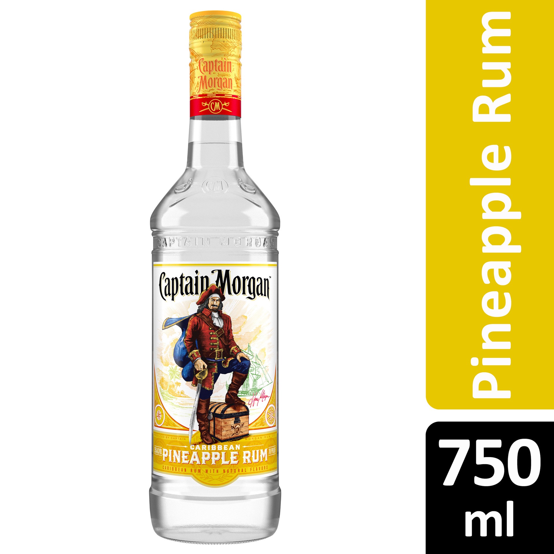 slide 2 of 4, Captain Morgan Pineapple Rum, 750 mL, 750 ml