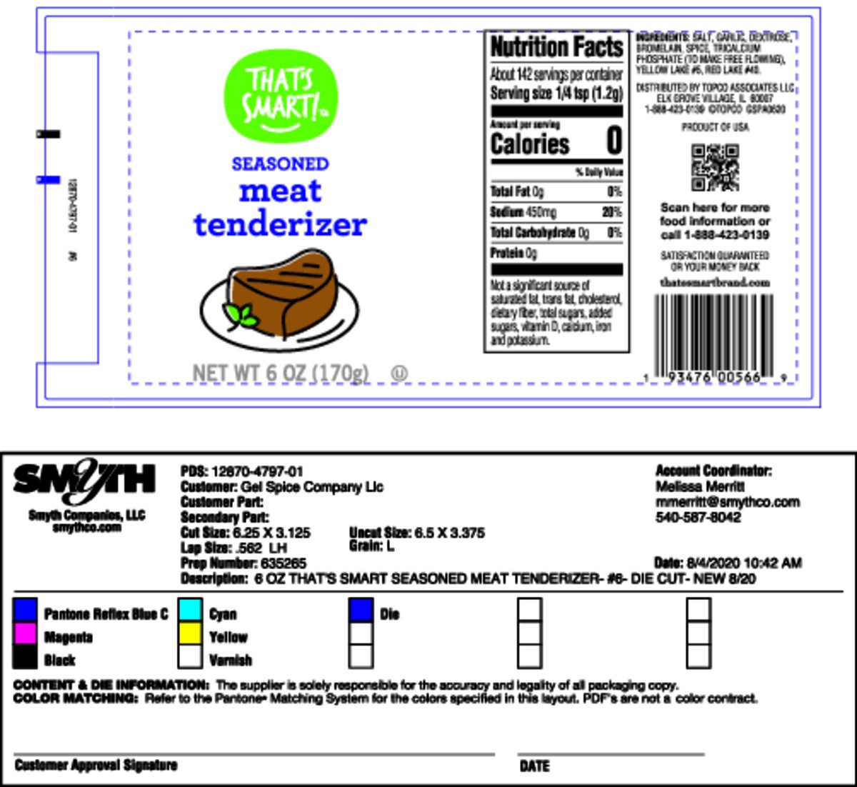 slide 11 of 13, That'S Smart Meat Tenderizer Seasoning, 6 oz