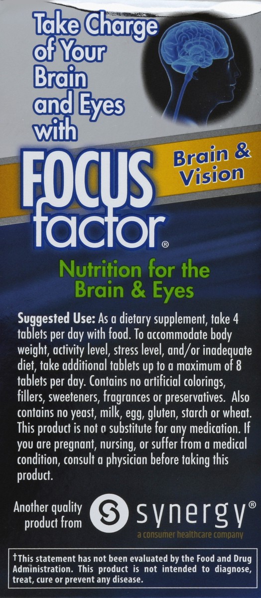 slide 3 of 6, Focus Factor Nutrition For Brain And Vision Tablets, 1 ct