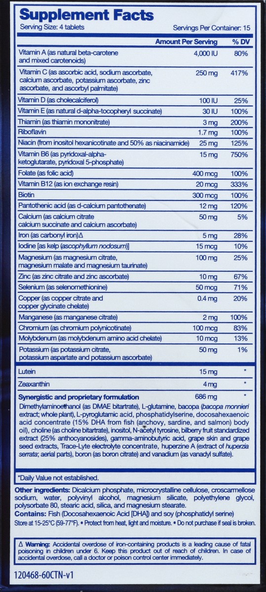 slide 5 of 6, Focus Factor Nutrition For Brain And Vision Tablets, 1 ct