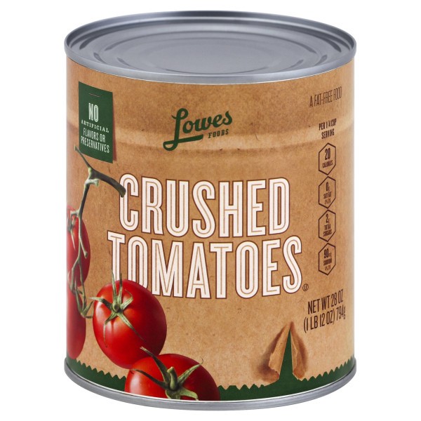 slide 1 of 1, Lowes Foods Tomatoes Crushed In Puree, 28 oz