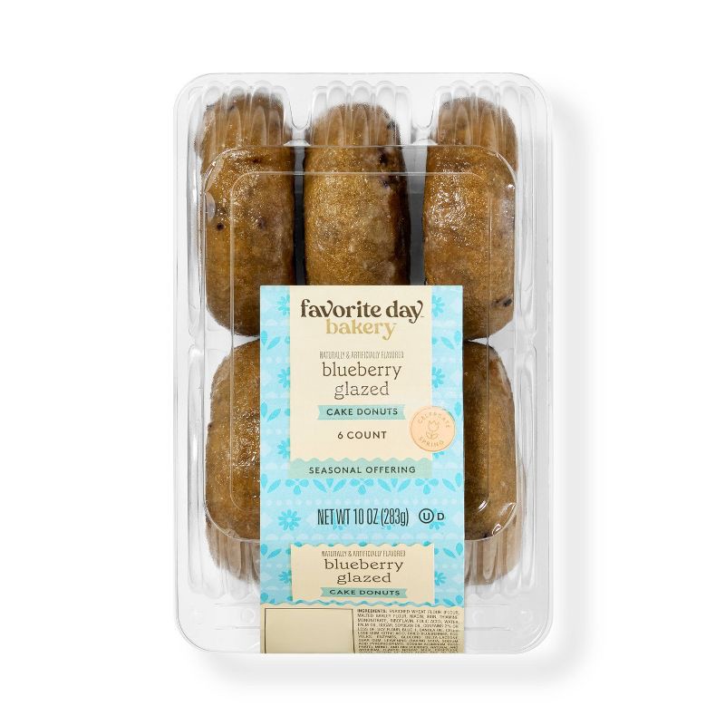 slide 1 of 3, Blueberry Glazed Cake Donuts - 10oz/6ct - Favorite Day™, 6 ct; 10 oz