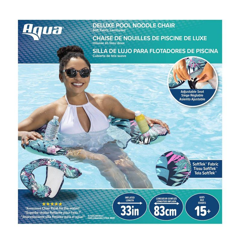 slide 7 of 7, Aqua Leisure Luxury Noodle Chair SoftTek Pool Noodles - Blue: Water Float Toy, 1 ct
