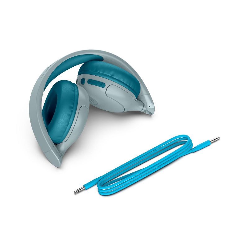 slide 5 of 5, JLab JBuddies Pop Bluetooth Wireless Kids' Headphones - Teal: Over-Ear, Built-In Mic, Water-Resistant, 1 ct