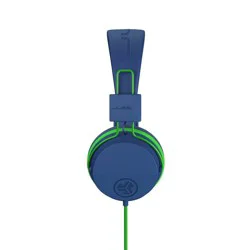 JLab JBuddies Studio Wired Headphones - Blue/Green: Foam Ear Cushion, 3.5mm Jack