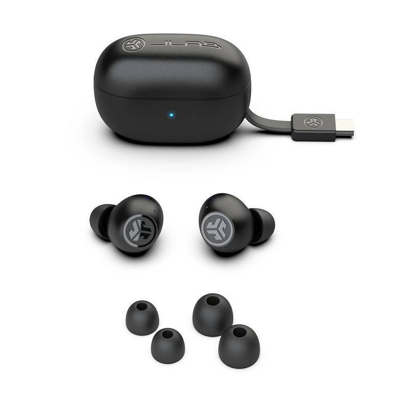 slide 3 of 6, JLab Go Pop ANC True Wireless Bluetooth Earbuds - Black: Built-In Microphone, Water-Resistant, 1 ct