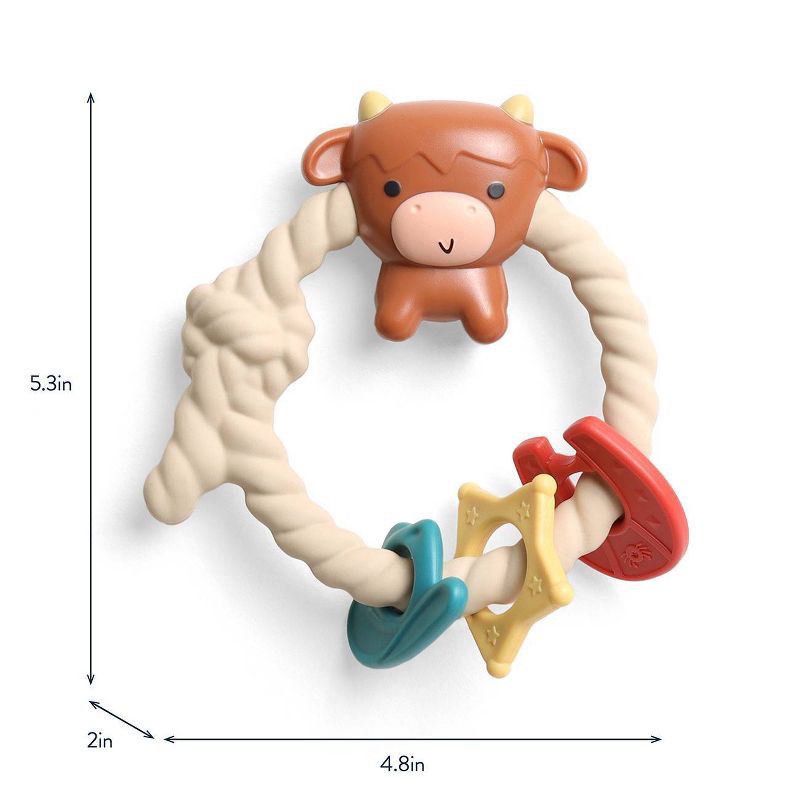 slide 5 of 6, Itzy Ritzy Ring Rattle & Teether - Highland Cow, 1 ct