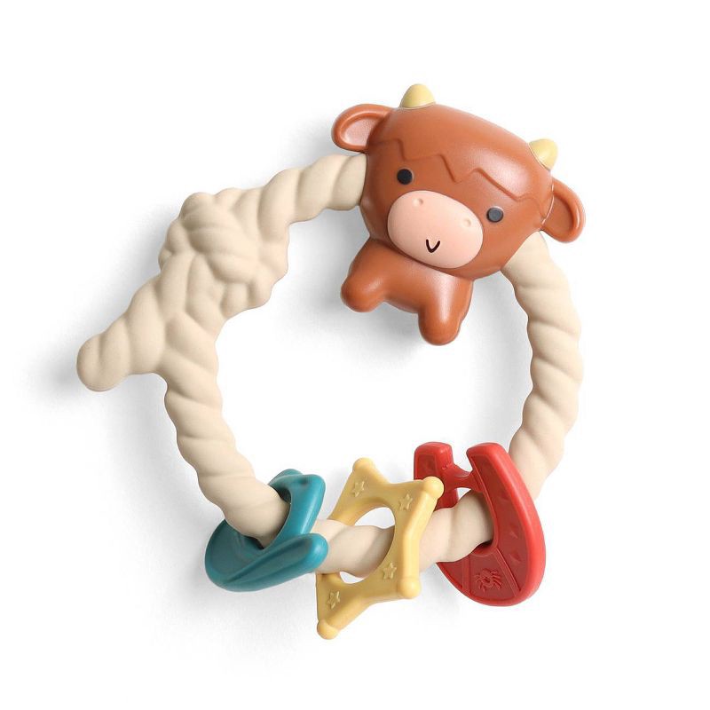 slide 1 of 6, Itzy Ritzy Ring Rattle & Teether - Highland Cow, 1 ct