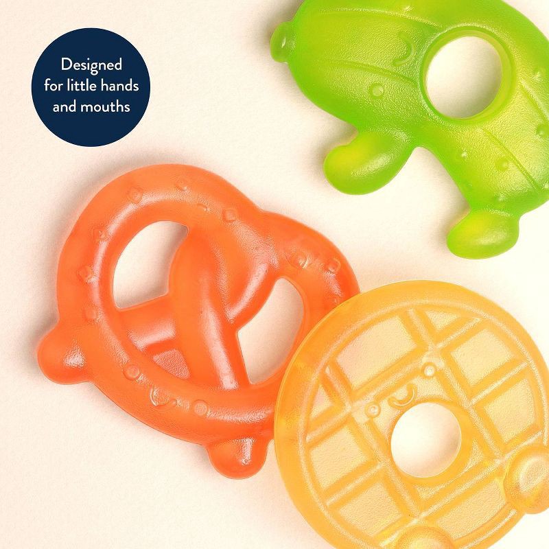 slide 4 of 7, Itzy Ritzy Cutie Coolers 3pk Teether Set - Silly Foods, 3 ct