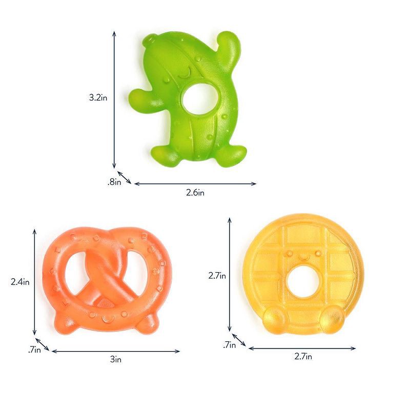 slide 6 of 7, Itzy Ritzy Cutie Coolers 3pk Teether Set - Silly Foods, 3 ct
