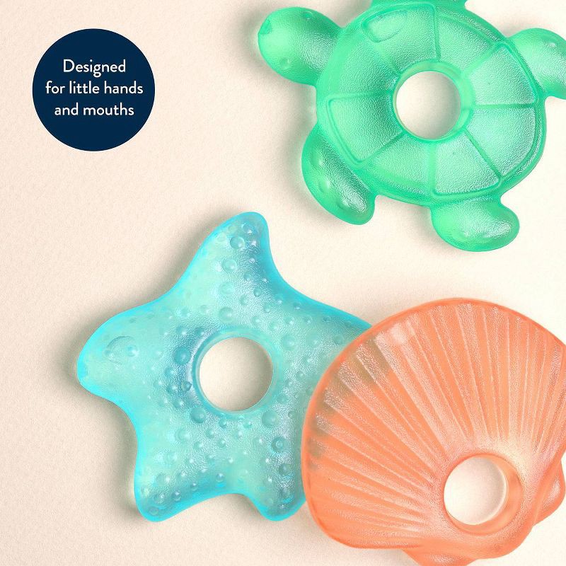 slide 4 of 7, Itzy Ritzy Cutie Coolers 3pk Teether Set - Seaside, 3 ct