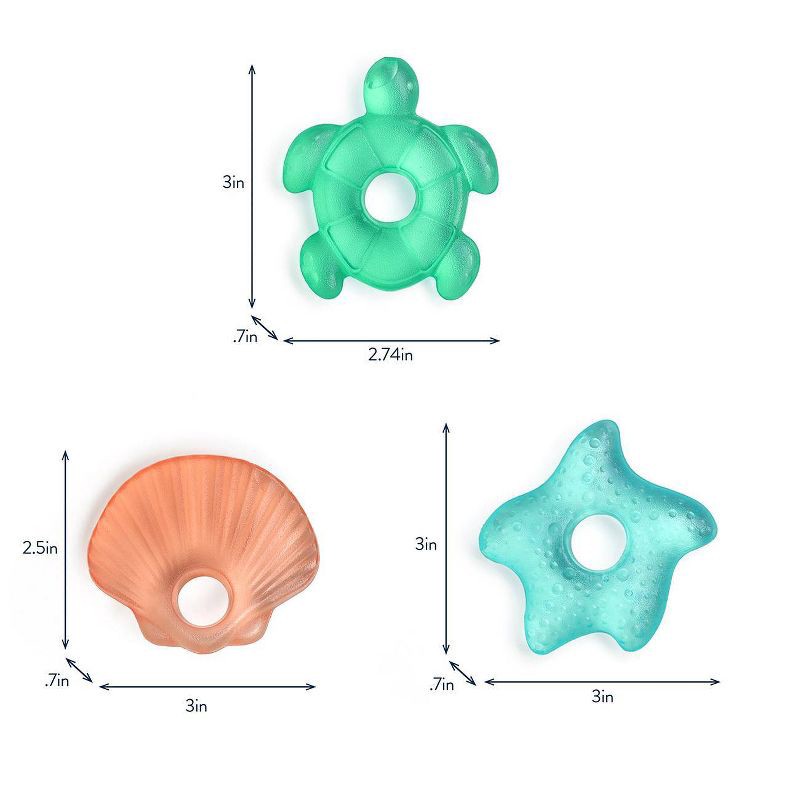 slide 6 of 7, Itzy Ritzy Cutie Coolers 3pk Teether Set - Seaside, 3 ct