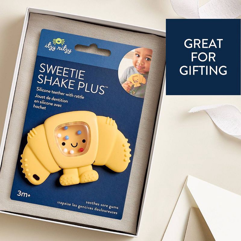 slide 5 of 7, Itzy Ritzy Rattle Sweetie ShakePlus - Croissant, 1 ct