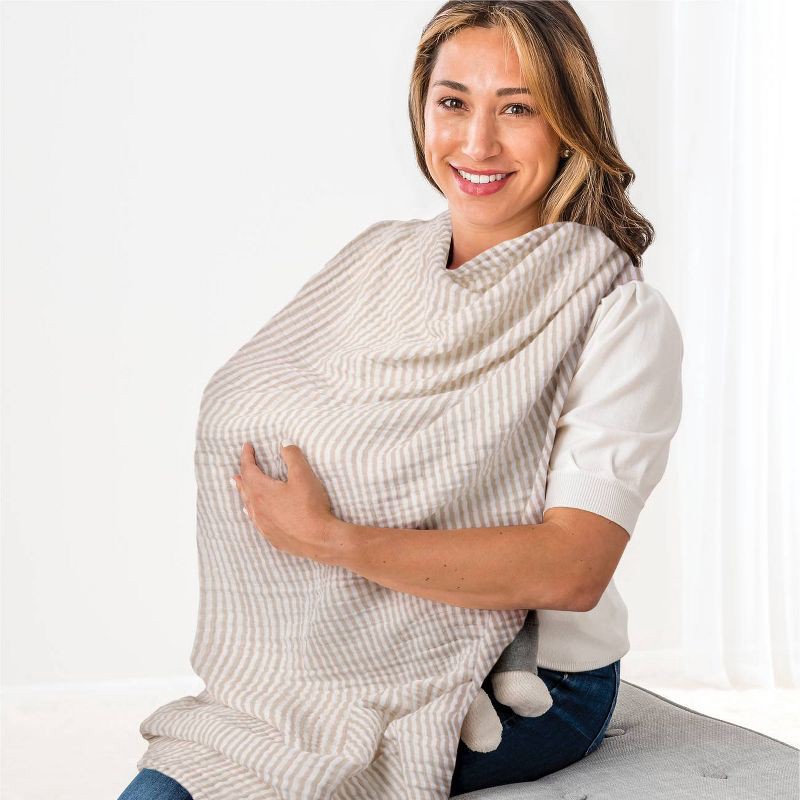 slide 1 of 8, Itzy Ritzy Muslin Breastfeeding Boss Nursing Cover - Taupe, 1 ct