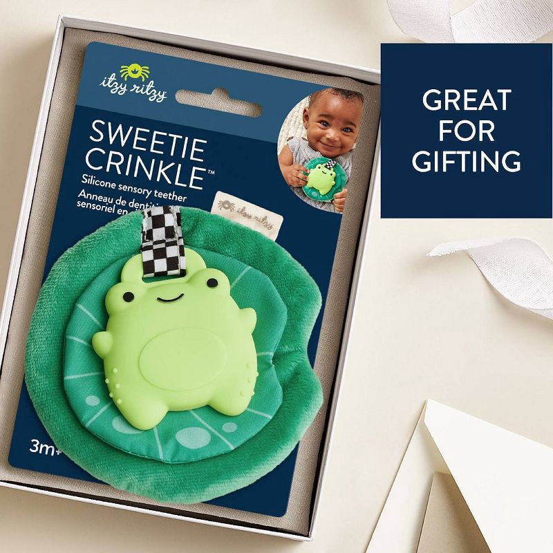 slide 6 of 8, Itzy Ritzy Rattle Sweetie Crinkle - Frog, 1 ct