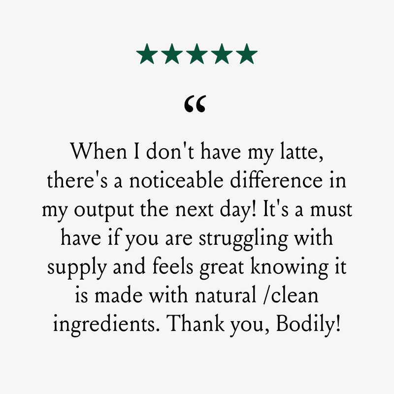 slide 5 of 10, Bodily Organic Vegan Lactation Latte Powder, Lactation Support for Breastfeeding - Spiced Vanilla - 14.67oz, 14.67 oz