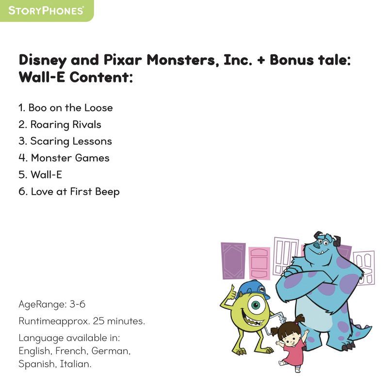 slide 2 of 7, StoryShield for StoryPhones Disney Pixar Disk - Monsters Inc. and Bonus Tale: Wall-E, 1 ct