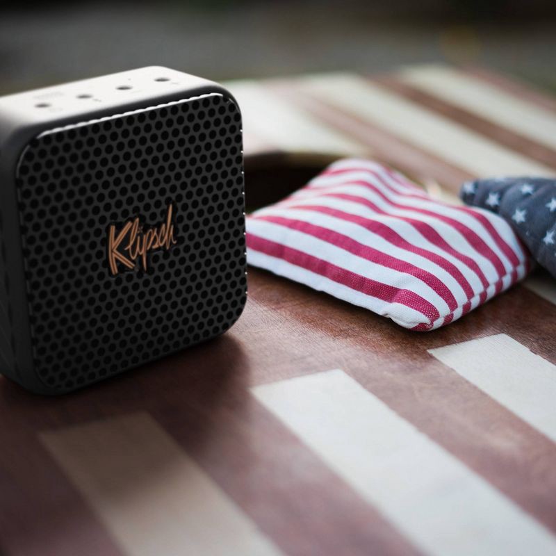 slide 13 of 15, Klipsch Austin Portable Bluetooth Speaker - Black: Waterproof IP67, Rechargeable Battery, 1 ct