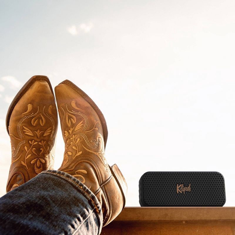 slide 12 of 12, Klipsch Nashville Portable Bluetooth Speaker - Black: Waterproof, USB Rechargeable, IP67, 1 ct